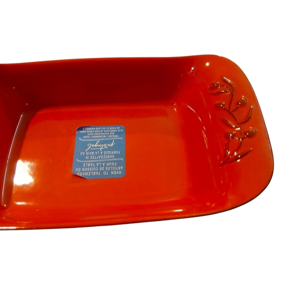 RARE Cerutil Vintage Handmade Red Floral Baking+Serving Dish - Picture 9 of 16